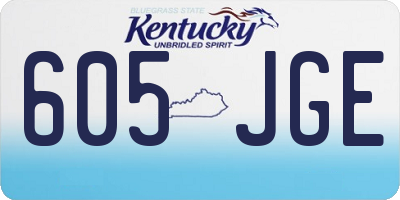 KY license plate 605JGE