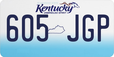 KY license plate 605JGP