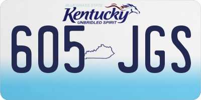 KY license plate 605JGS