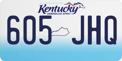 KY license plate 605JHQ