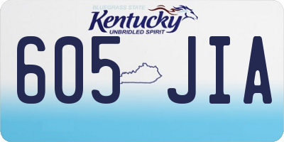 KY license plate 605JIA