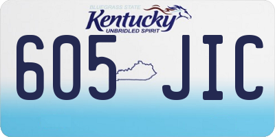 KY license plate 605JIC