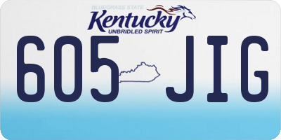 KY license plate 605JIG