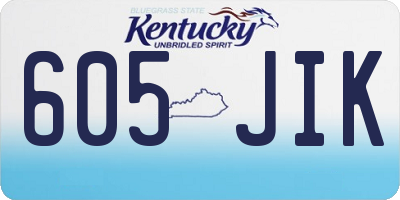 KY license plate 605JIK