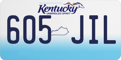 KY license plate 605JIL