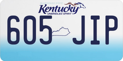 KY license plate 605JIP