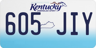 KY license plate 605JIY