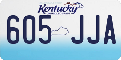 KY license plate 605JJA