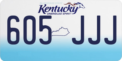 KY license plate 605JJJ