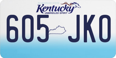 KY license plate 605JKO