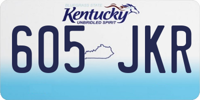 KY license plate 605JKR