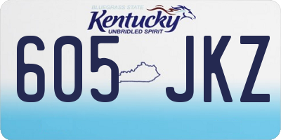 KY license plate 605JKZ