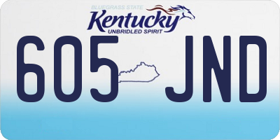 KY license plate 605JND