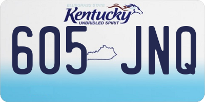 KY license plate 605JNQ