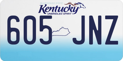 KY license plate 605JNZ