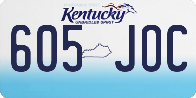 KY license plate 605JOC
