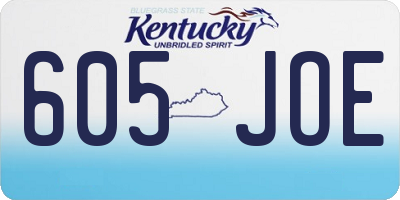 KY license plate 605JOE