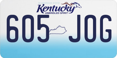 KY license plate 605JOG