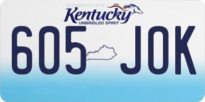 KY license plate 605JOK