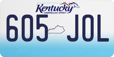 KY license plate 605JOL