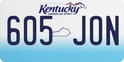 KY license plate 605JON