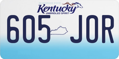 KY license plate 605JOR