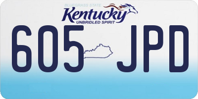 KY license plate 605JPD