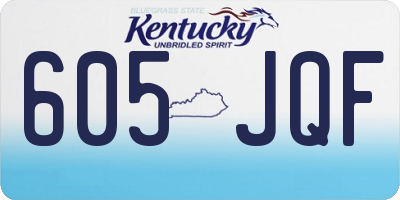 KY license plate 605JQF