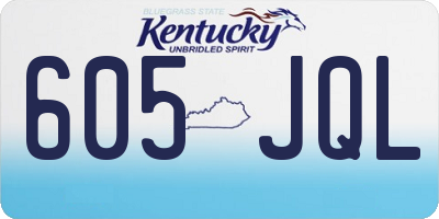 KY license plate 605JQL