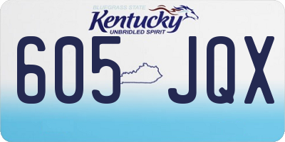 KY license plate 605JQX