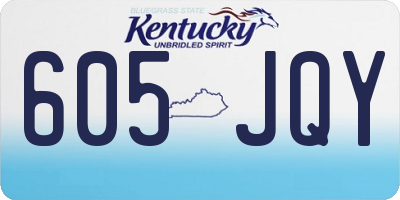 KY license plate 605JQY