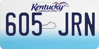 KY license plate 605JRN