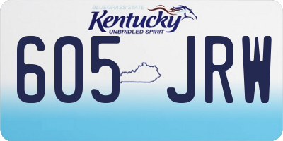 KY license plate 605JRW