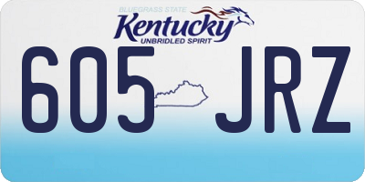 KY license plate 605JRZ
