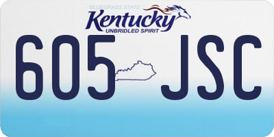 KY license plate 605JSC