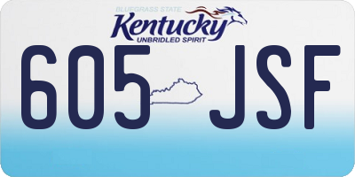 KY license plate 605JSF