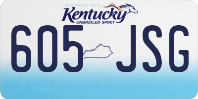KY license plate 605JSG
