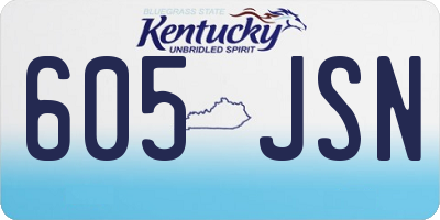 KY license plate 605JSN
