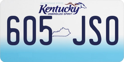KY license plate 605JSO