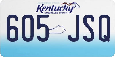 KY license plate 605JSQ