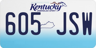 KY license plate 605JSW