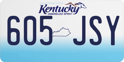 KY license plate 605JSY