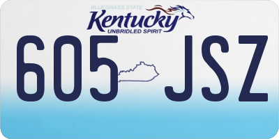 KY license plate 605JSZ