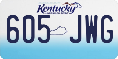 KY license plate 605JWG