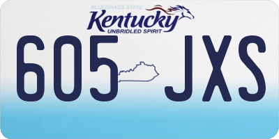 KY license plate 605JXS