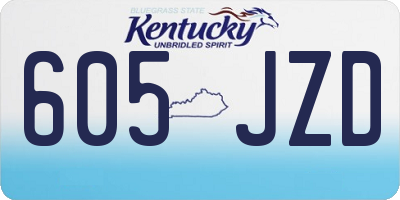 KY license plate 605JZD