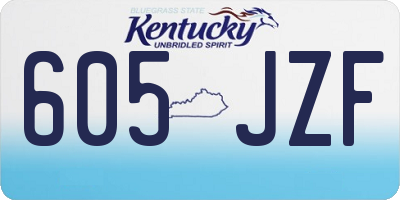 KY license plate 605JZF
