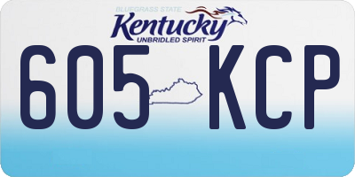 KY license plate 605KCP
