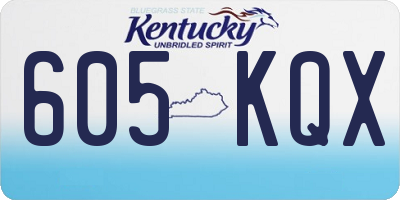 KY license plate 605KQX