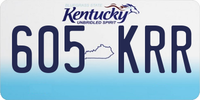 KY license plate 605KRR